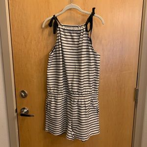 Madewell Striped Romper with Tie Straps